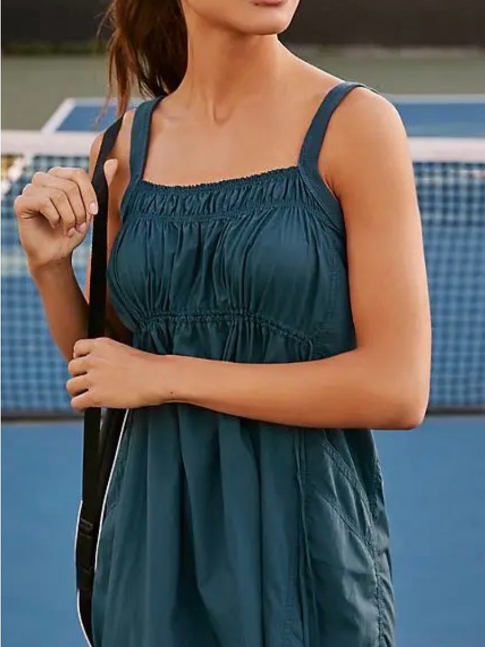Daily Practice Anthropologie Large Keeseville Sleeveless Smocked Dress Blue Lg L - Picture 4 of 13